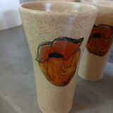 4 old stoneware mugs