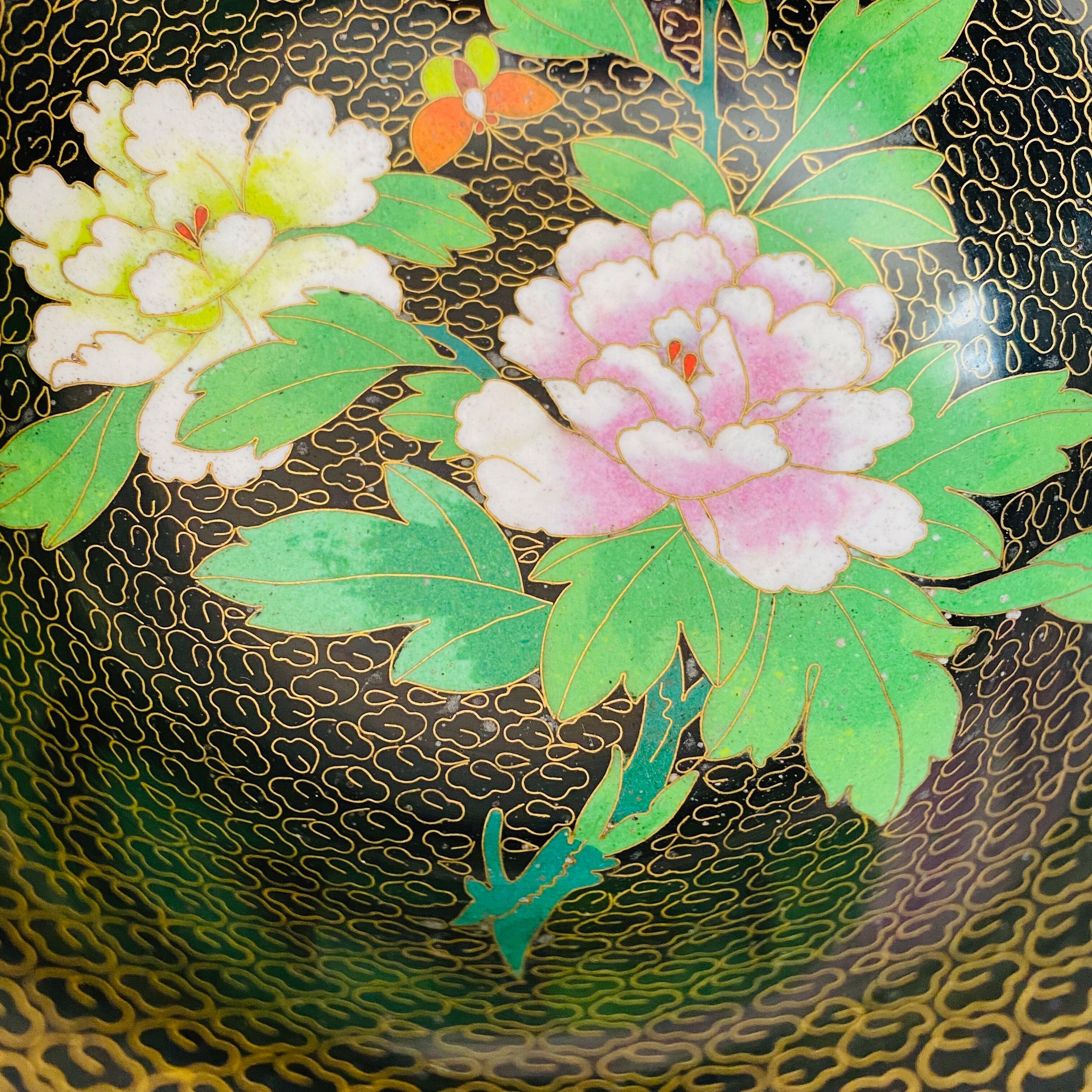 Cloisonne bowl, Vintage enamel bowl