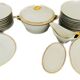 L. Lourioux porcelain dinner service from Foëcy (French craftsmanship), 29 pieces