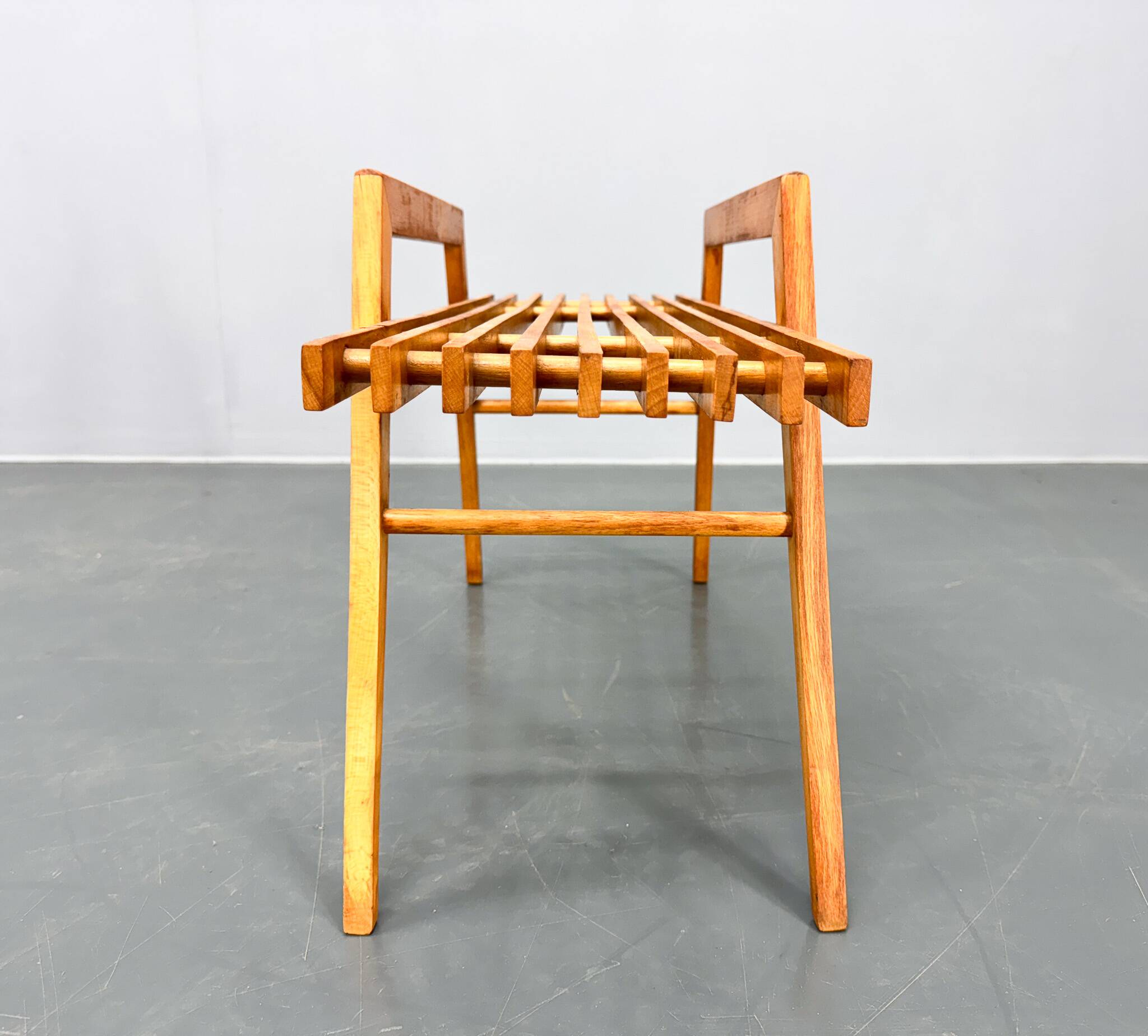 Mid Century Slatted Flower Stand, Czechoslovakia