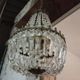 Lustre montgolfiere 3 feux bronze pampille cristal