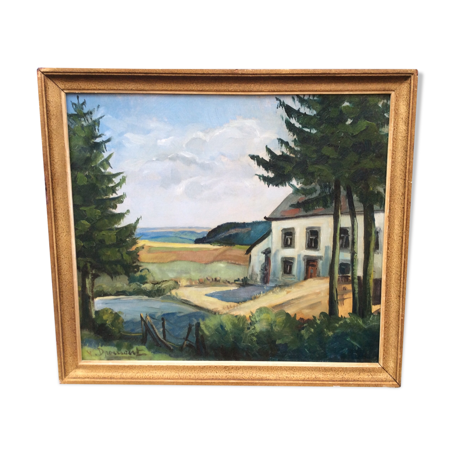 Signed landscape table