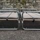 Pair of vintage chrome plexiglass beds