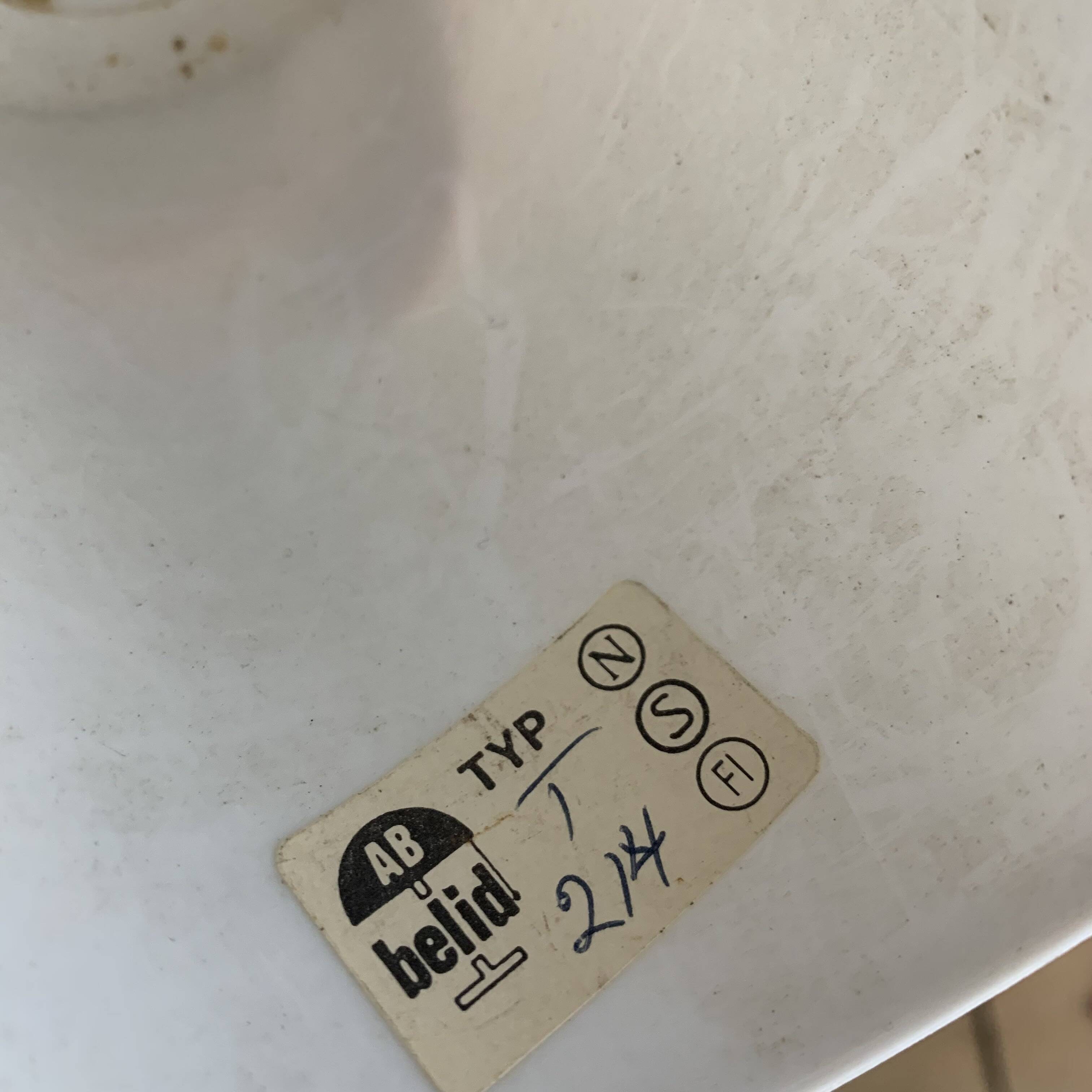 Large Danish AB BELID pendant lamp with handle, white, 1970/80