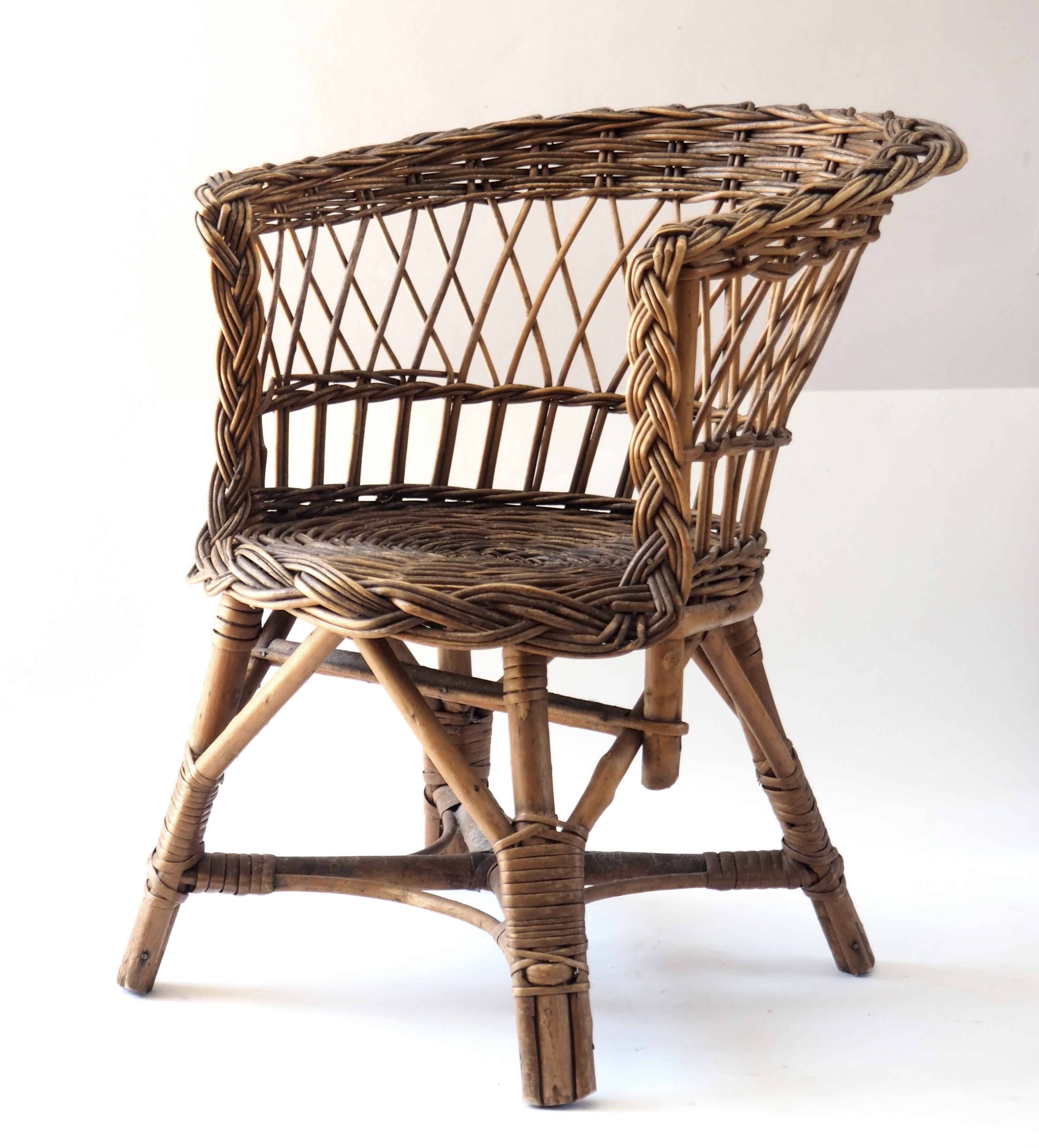 Rattan armchair for children