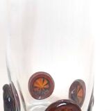 Crystal vase inlaid with button 1970s Height 25 cm