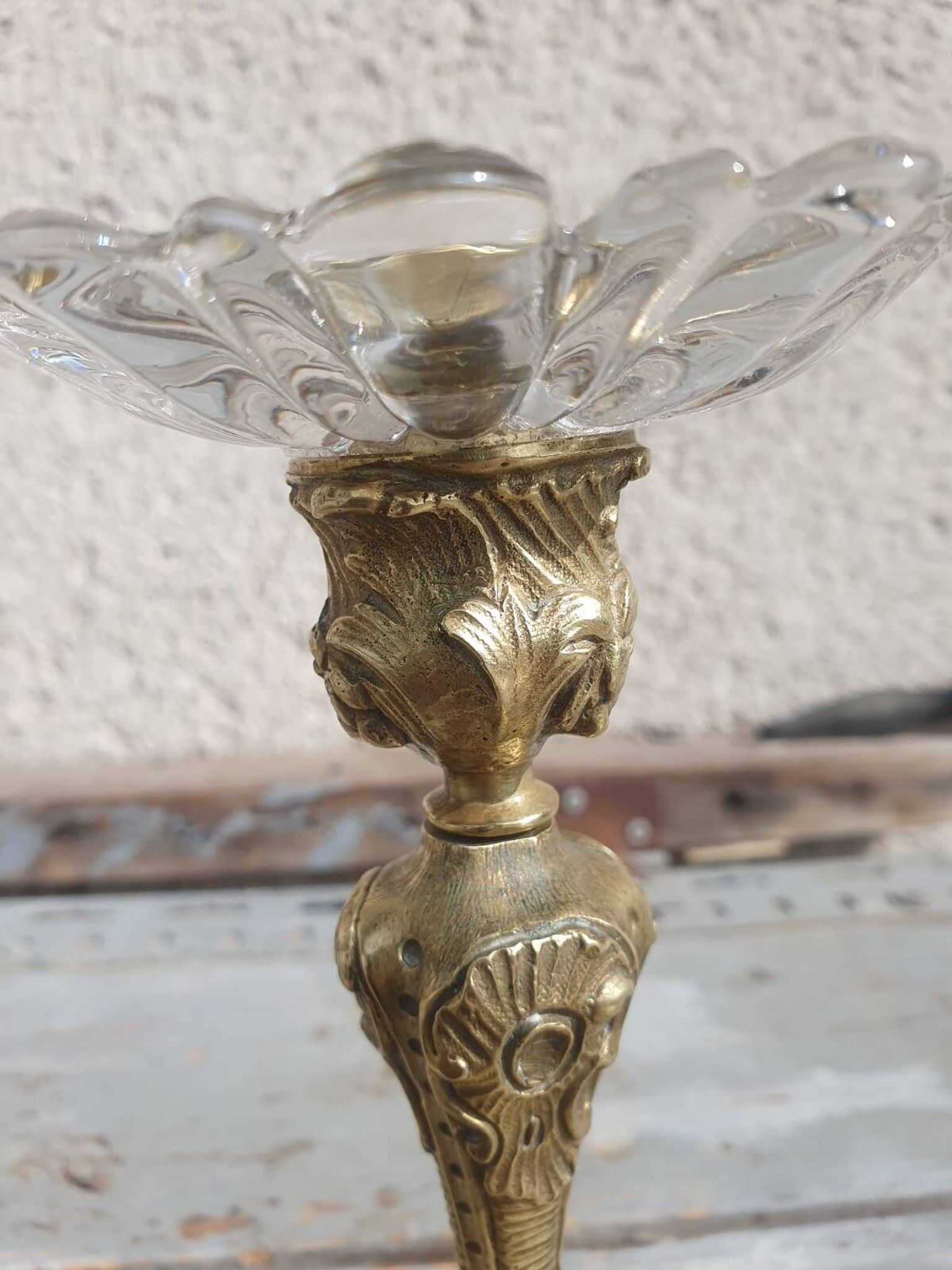 paire bougeoirs bronze