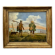 Hunting return oil on canvas 19th century