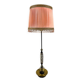 Austrian brass floor lamp pleated lampshade 1940-50’s