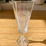 Set of 11 cut crystal champagne flutes – vintage – very good