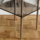 Vintage chromed metal sofa end