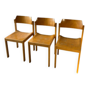 Set of 3 Rainer Schell chairs for Schlapp Möbel — 1970s
