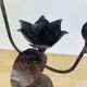 Brutalist wrought iron candle holder with birds