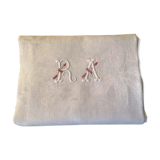 Square linen tablecloth marked RA