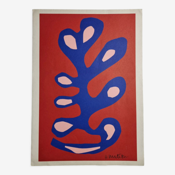 Palme bleue sur fond rouge, Canson 1981, 29 cm