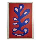 Palme bleue sur fond rouge, Canson 1981, 29 cm