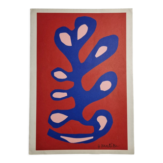 Palme bleue sur fond rouge, Canson 1981, 29 cm