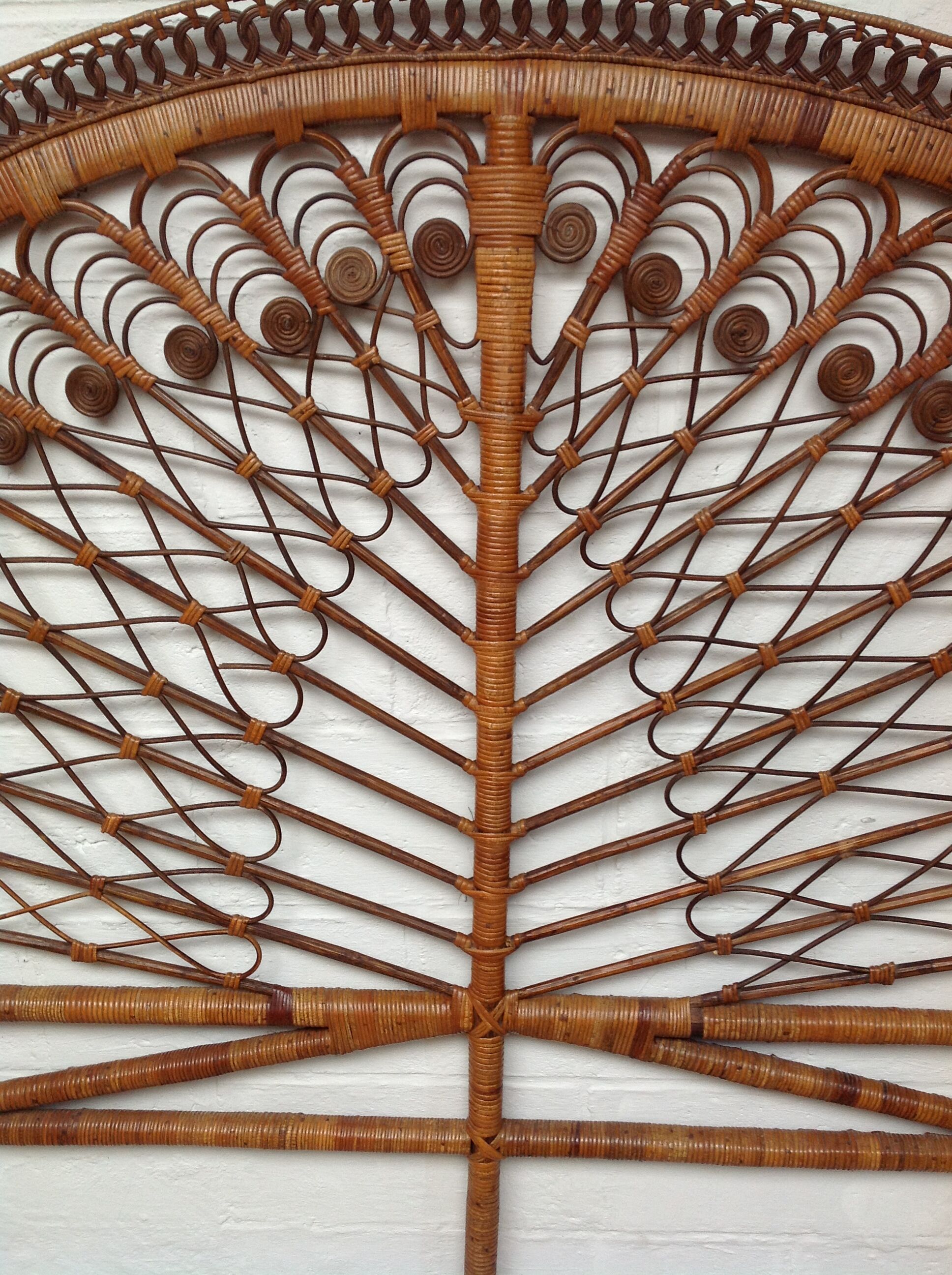 Vintage rattan headbed