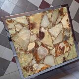 Table basse marbre et inox