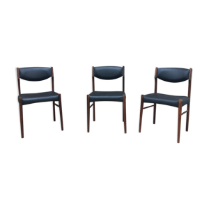Série de 3 chaises Scandinave - palissandre rio
