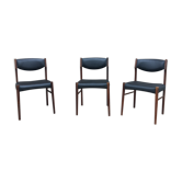 Série de 3 chaises Scandinave de Chrobat S pour Sax en Palissandre de Rio
