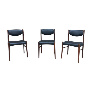 Series of 3 Scandinavian chairs from Chrobat S for Sax in Rio Rosewood