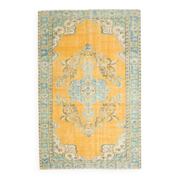 1970s Vintage Turkish Hand-Knotted Wool Cotton Brown Area Rug 176x274