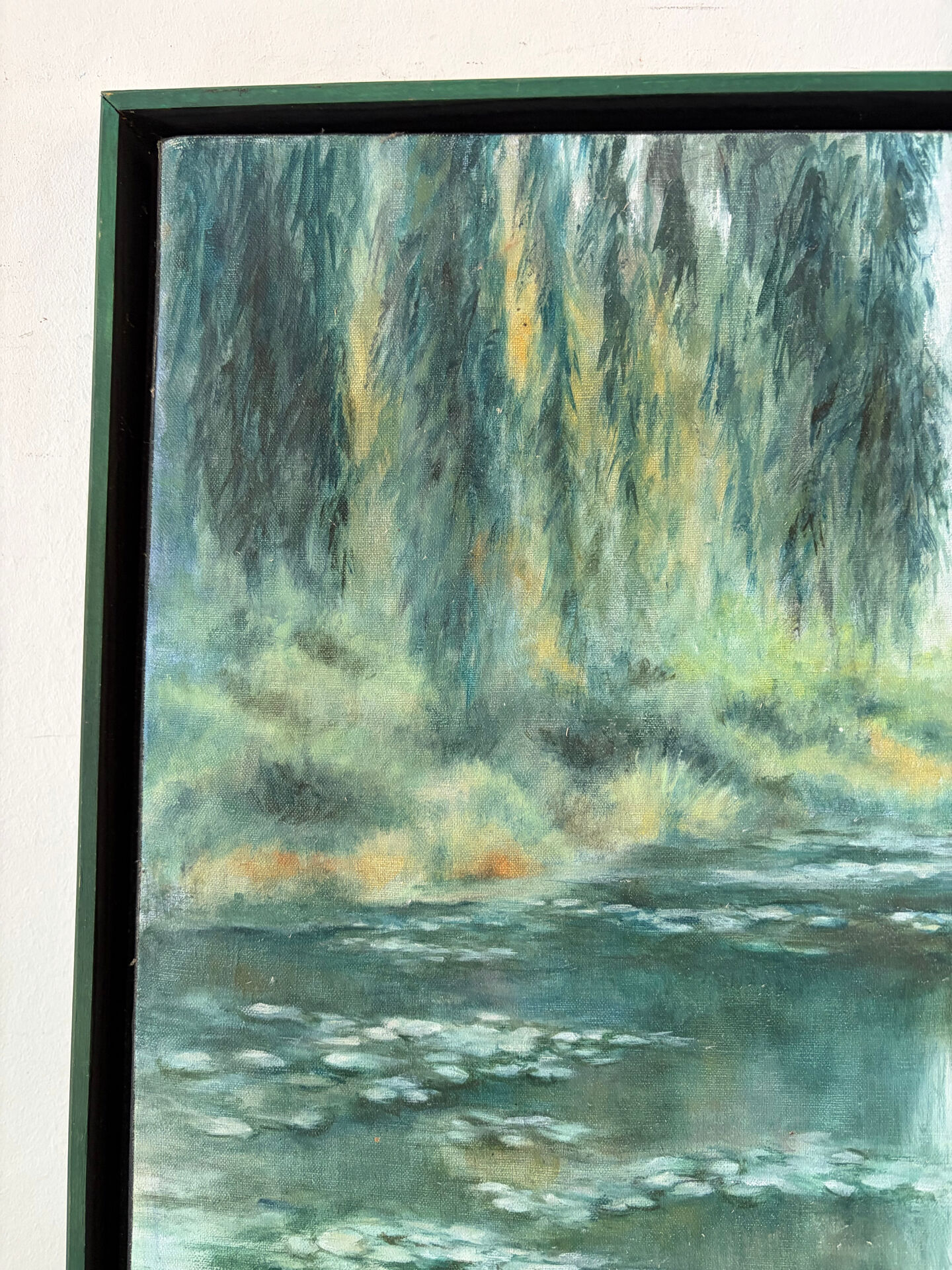 Huile sur toile "Lac aux nénuphars" signée