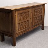 Brutalist oak sideboard by Joseph Savina circa 1950