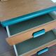 Table de chevet / Meuble d'appoint vert canard et bois – Style Scandinave
