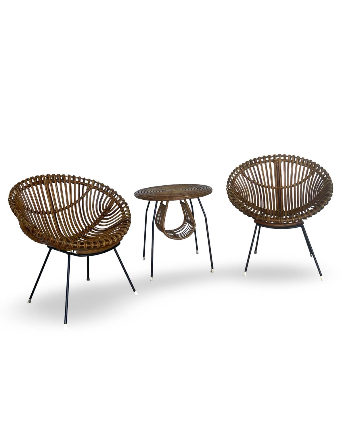 Vintage Rattan Lounge Set, 1960s