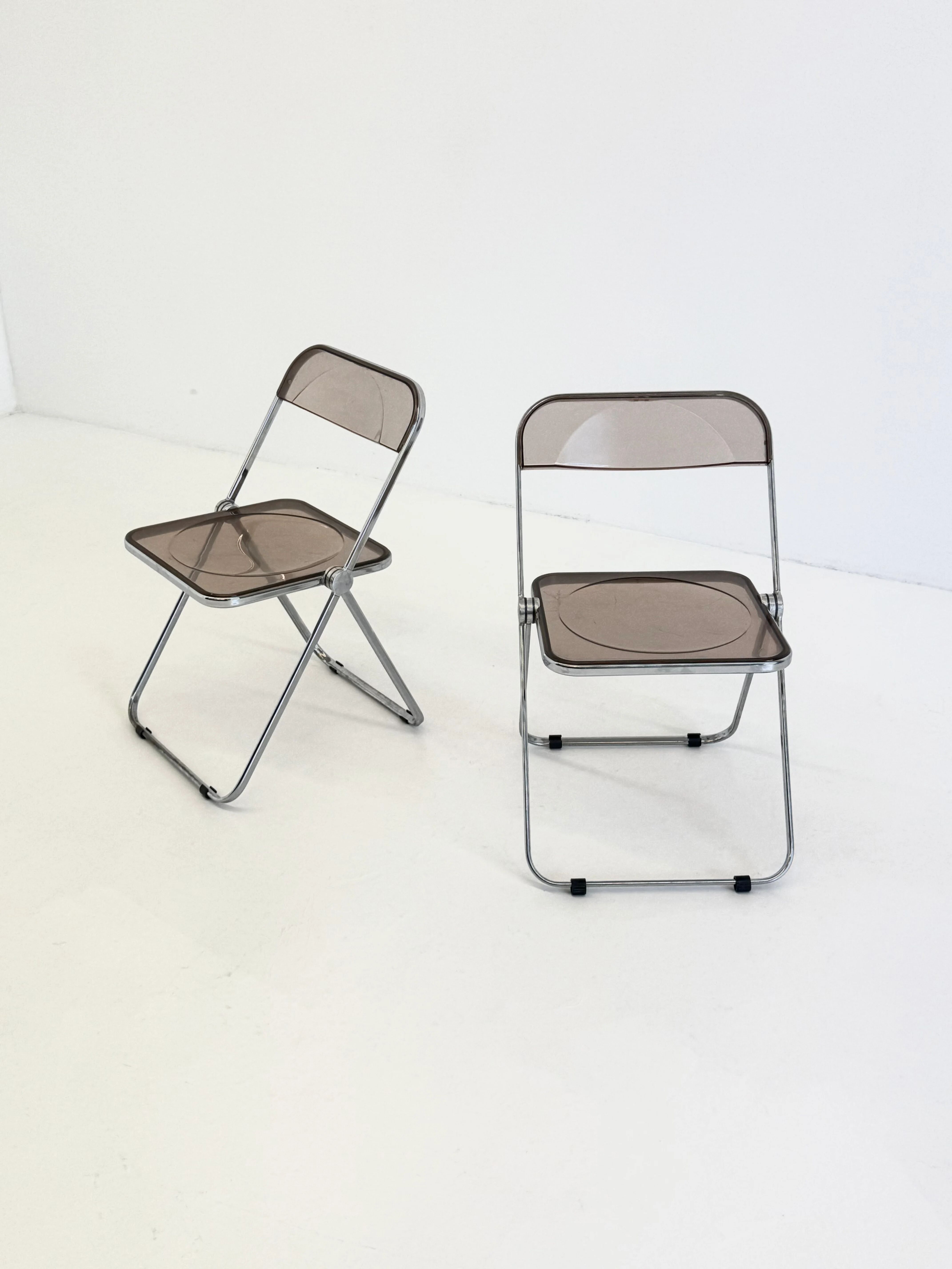Set of 2 Plia folding chairs for Anonima Castelli by Giancarlo Piretti