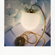 Suspension globe vintage opaline et doré