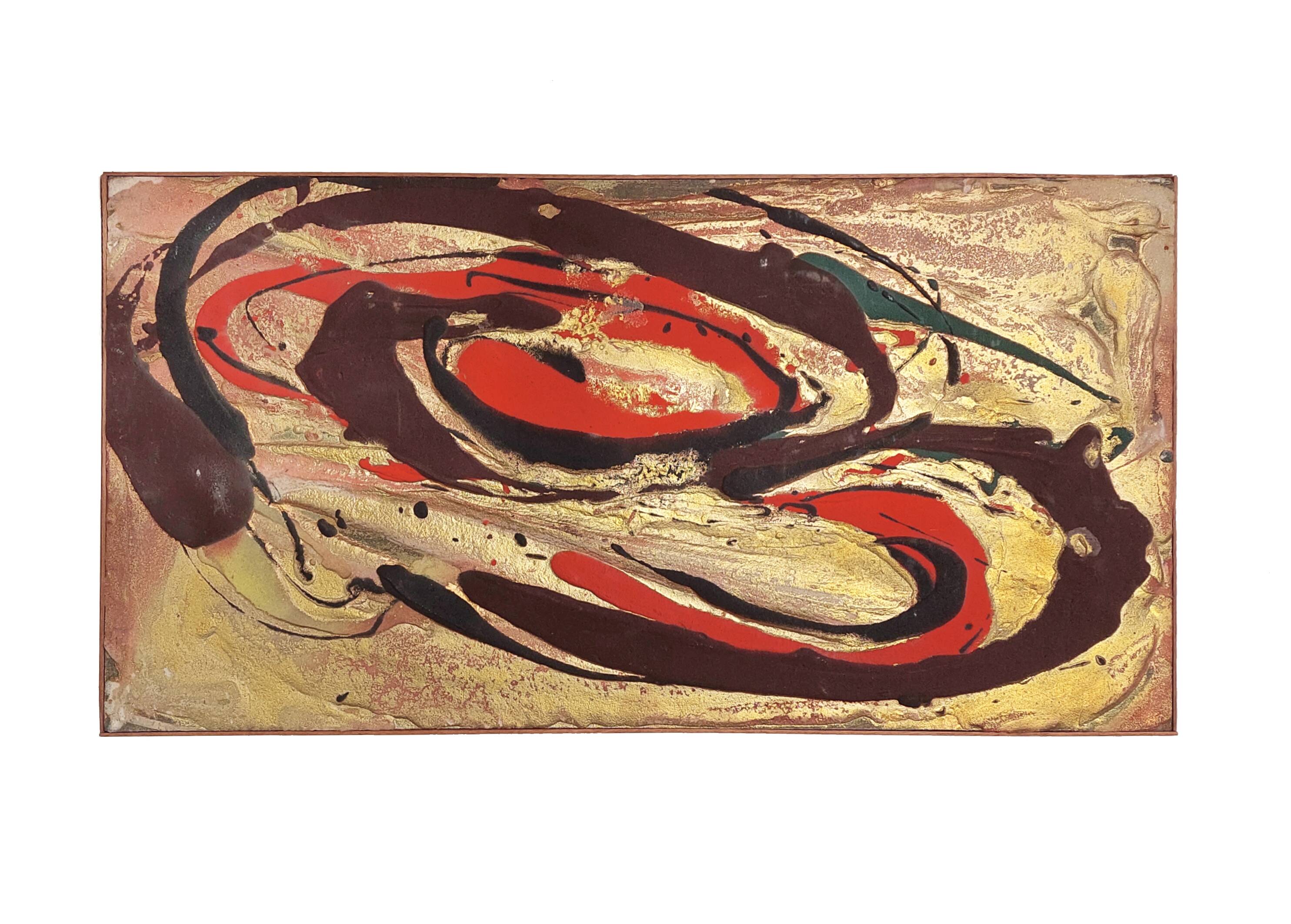Abstract composition, mixed media, signed, dated 1979