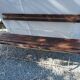 Folding garden bench in wrought iron and wood