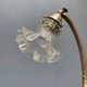 French art nouveau table lamp with transparent glass shade