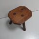 Antique oak milk stool