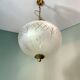 Regency glas pendant with ornate brass crown