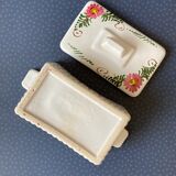 Beurrier en porcelaine fleuri