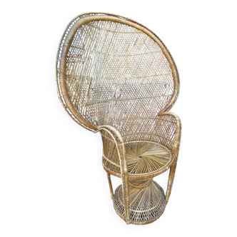 Fauteuil Emmanuelle en rotin vers 1960