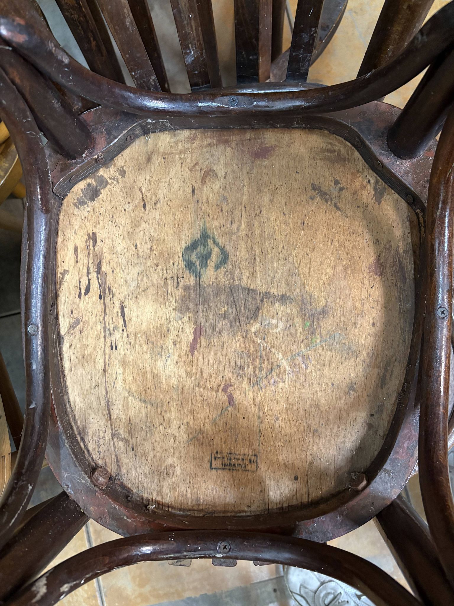 Chaises de bistrot anciennes (vers 1920). Ensemble de 6 pièces #1