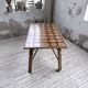 1950s rattan table with ceramic top