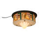 Art Deco Hand Painted Glass Flush Mount, 1920s