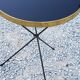 Table d’appoint des années 60 Table Whisky plateau en verre noir et métal doré piètement tripode en