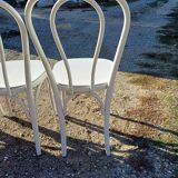 4 Thonet Bistro Chairs Limed Wood White