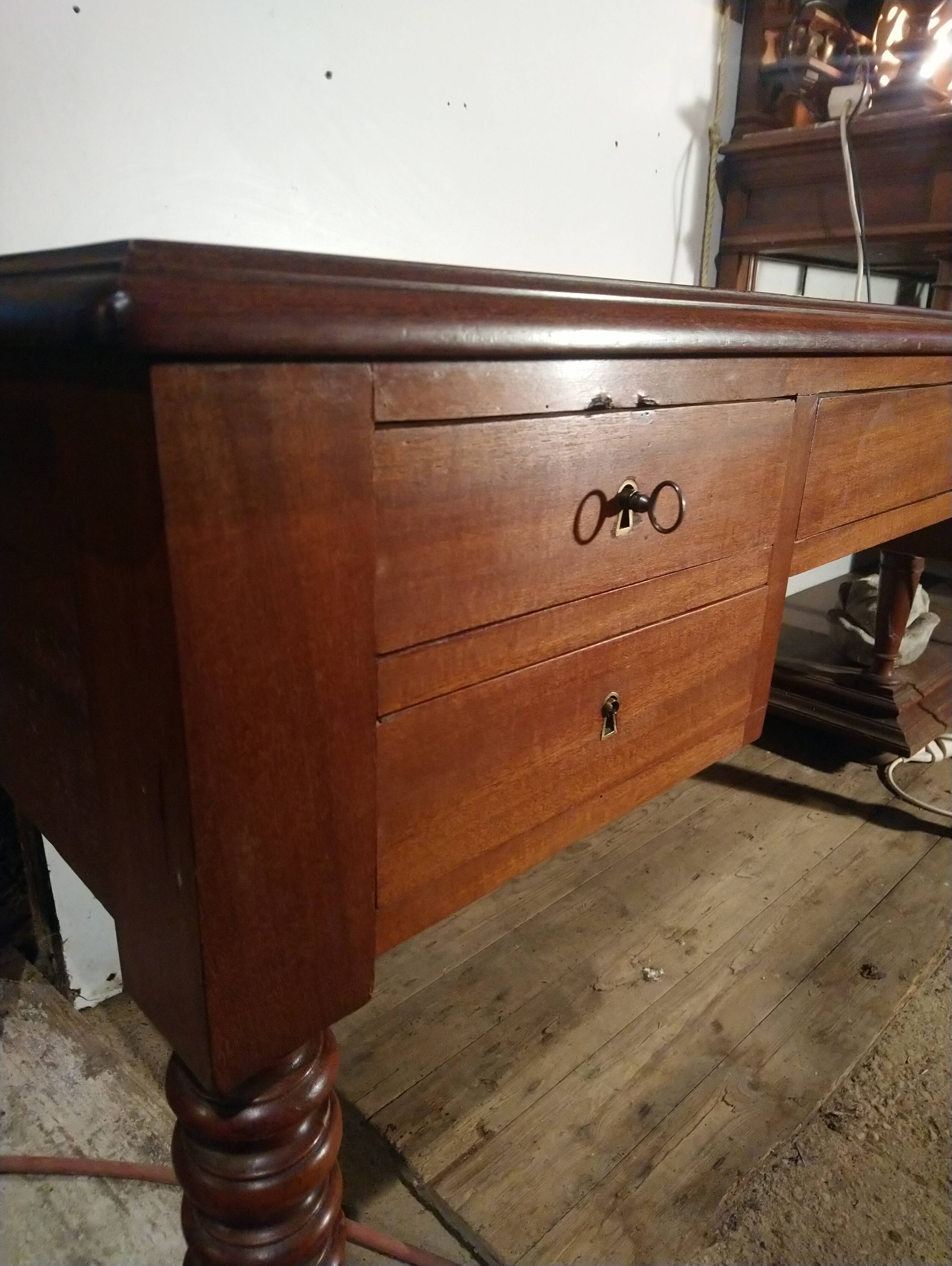 Louis Philippe style walnut desk.