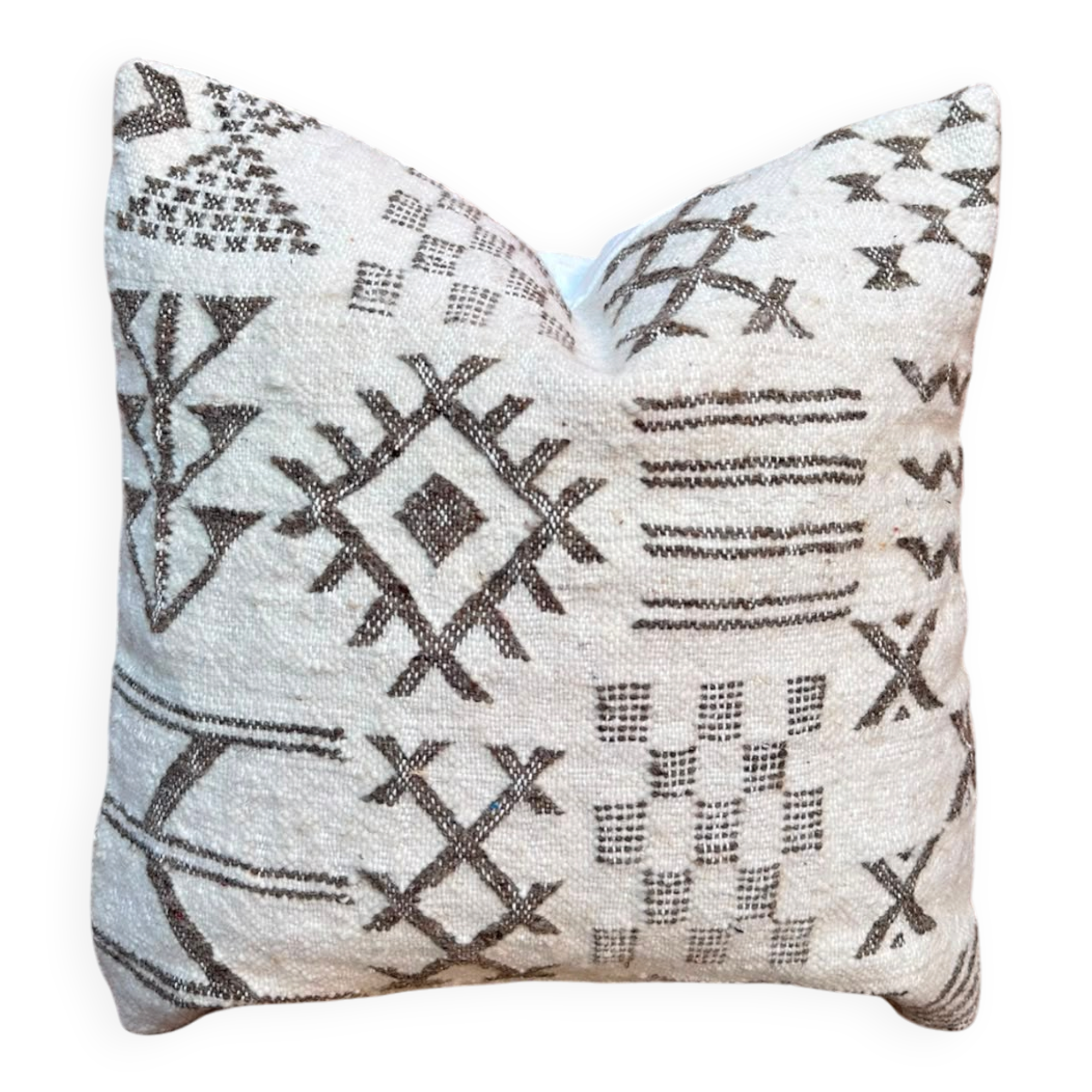 Handmade Berber wool cushion: Moroccan Kilim cushion (45x45cm)