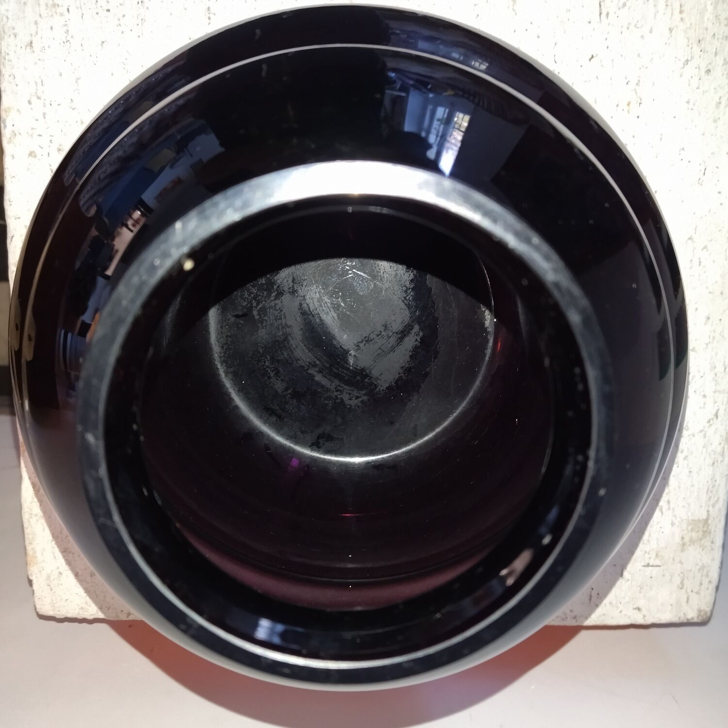 Amethyst blown glass vase art deco