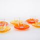 Set of glass cups, Italian design, 1970s, manufactured by Fratelli Guzzini