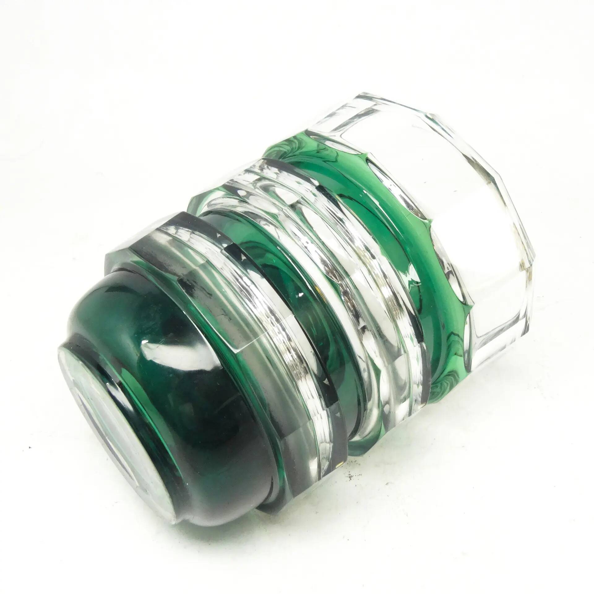 Postmodernist vase, green crystal glass, Germany, 1960s